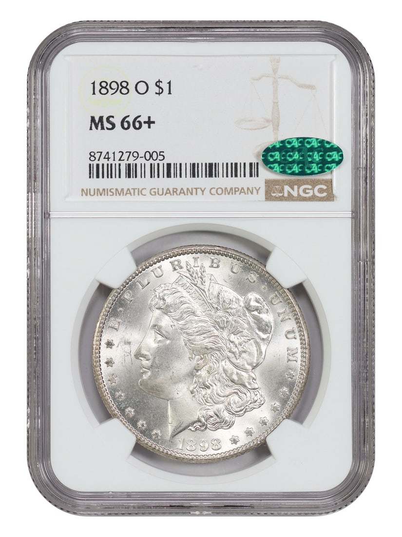 NGC CAC MS66 Plus Morgan Silver Dollar 1898-O New Orleans Mint (1 of 4)