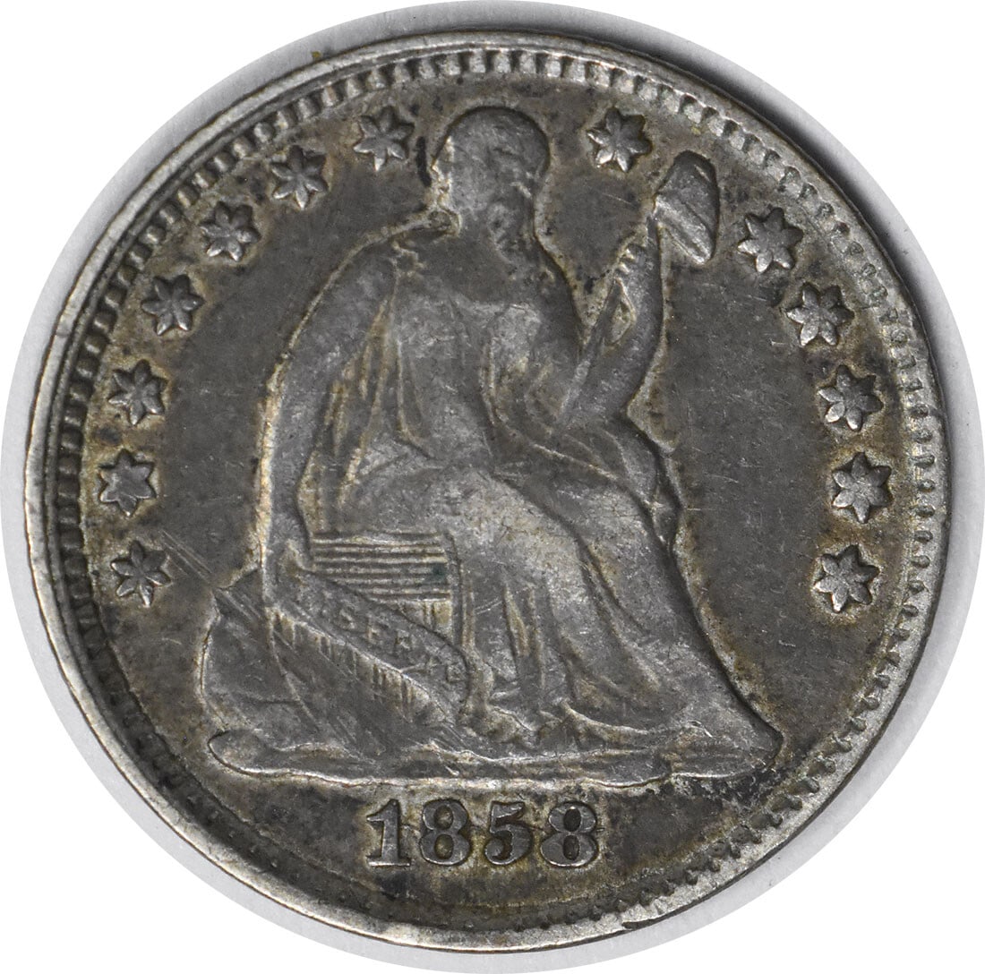 1858 Liberty Seated Half Dime FS-302 Inverted Date Uncertified (1 of 2)
