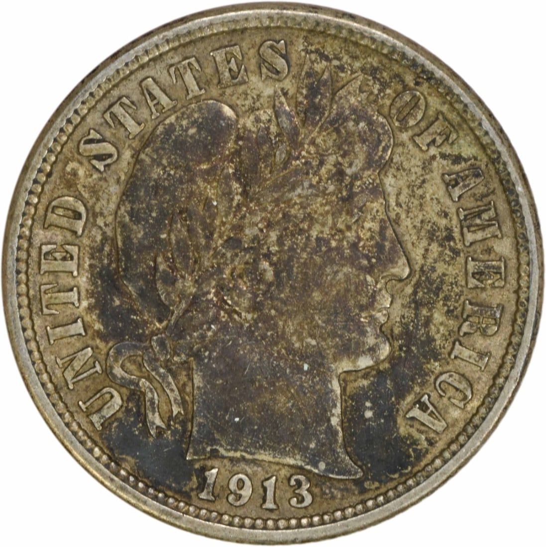 1913 Barber Silver Dime AU Uncertified 10C Charles E Barber: 1913 Barber Silver Dime AU Uncertified 10C Charles E Barber This 1913 Barber Silver Dime, with an attractive AU grade, is a notable collectible coin from the United States. Designed by Charles E. Barb