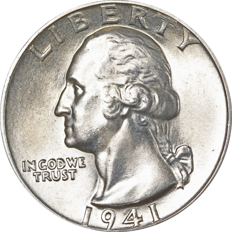 1941-D Washington Quarter Silver Coin Circulated (1 of 2)