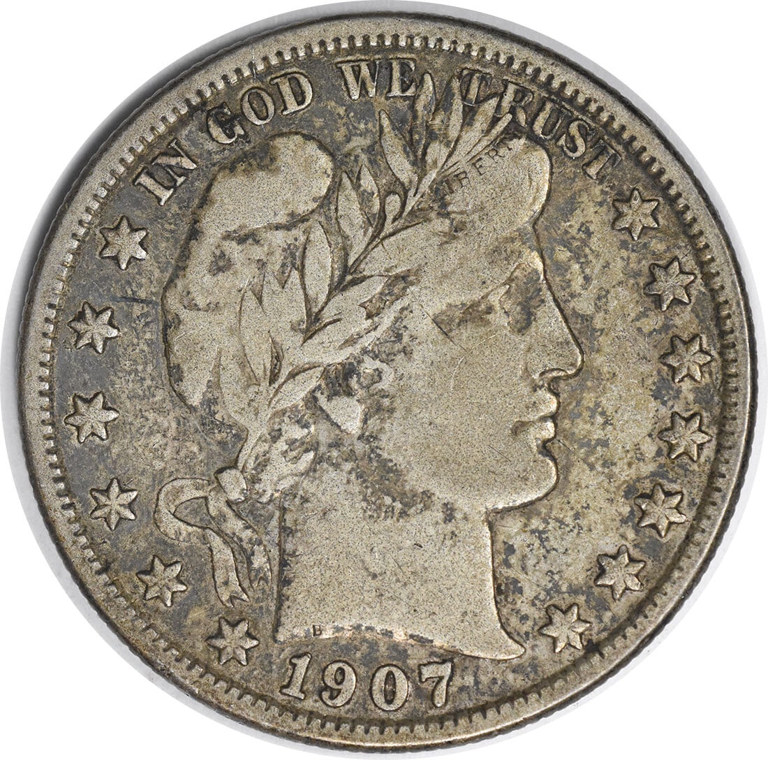 1907-S Barber Silver Half Dollar 50C VF Uncertified Coin (1 of 2)