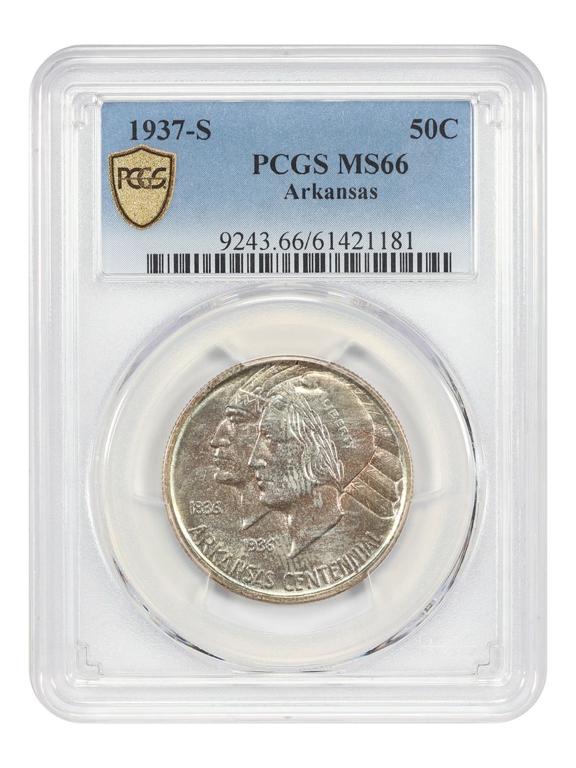 1937-S Arkansas 50 Cent PCGS MS66 Silver Commemorative Coin Low Mintage (1 of 4)