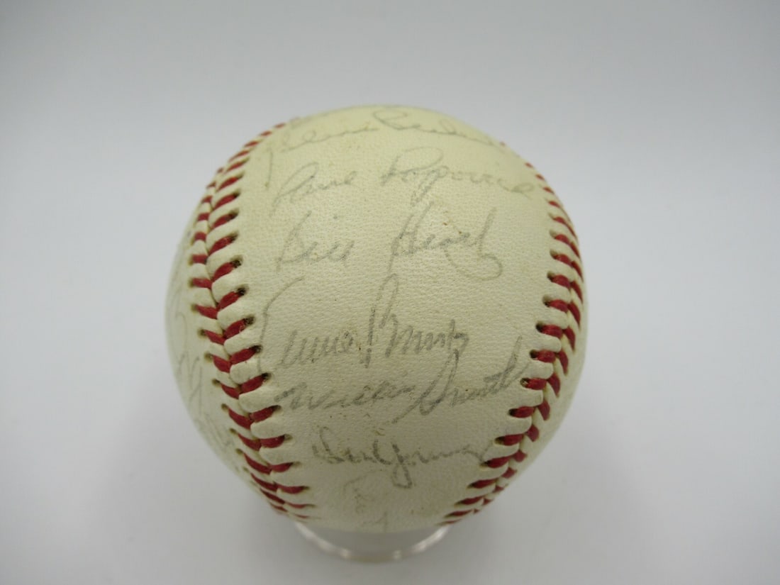 1969 Chicago Cubs Team Signed Baseball with 27 Signatures JSA COA (1 of 10)