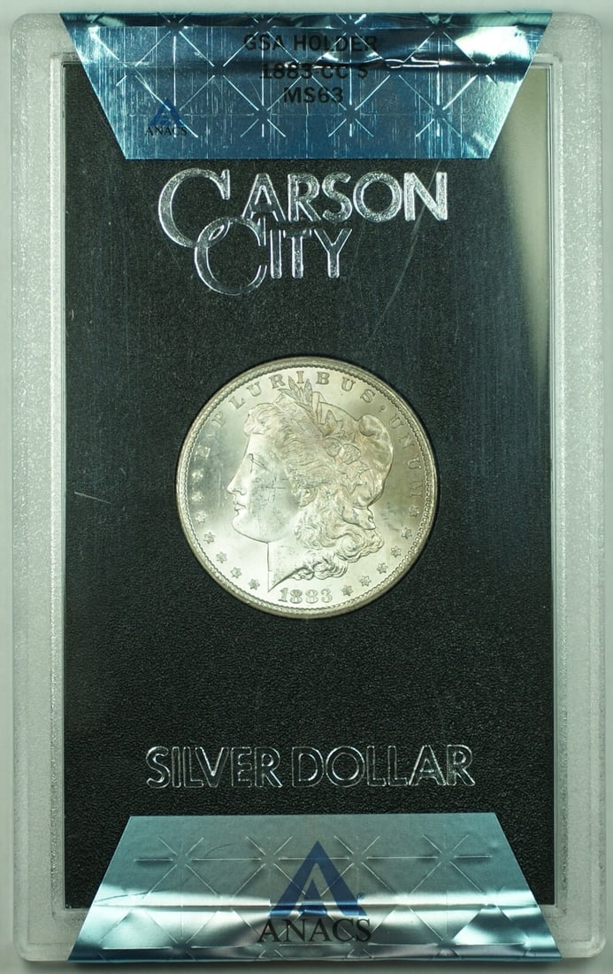 1883 Carson City Morgan Dollar ANACS MS63 in GSA Holder with Box and COA (1 of 3)
