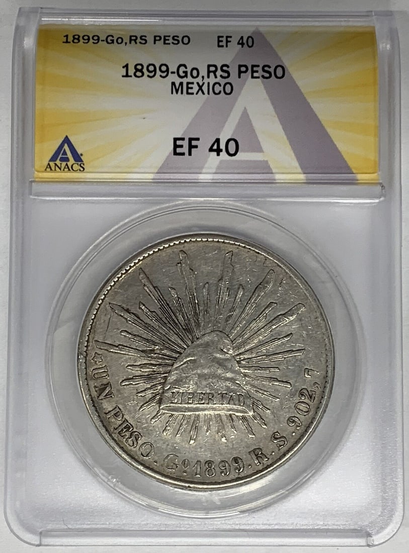 1899 Silver Mexico Peso Certified XF 40 by ANACS (1 of 2)