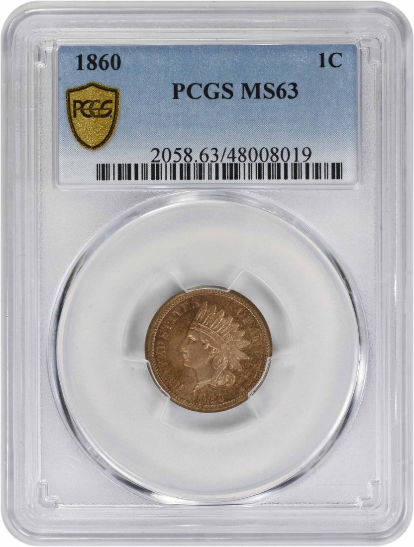 1860 Indian Head Cent MS63 PCGS Uncirculated Coin (1 of 2)
