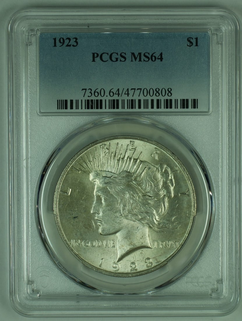 Set of 4 PCGS MS 64 Plus 1923 Peace Silver Dollars (1 of 2)
