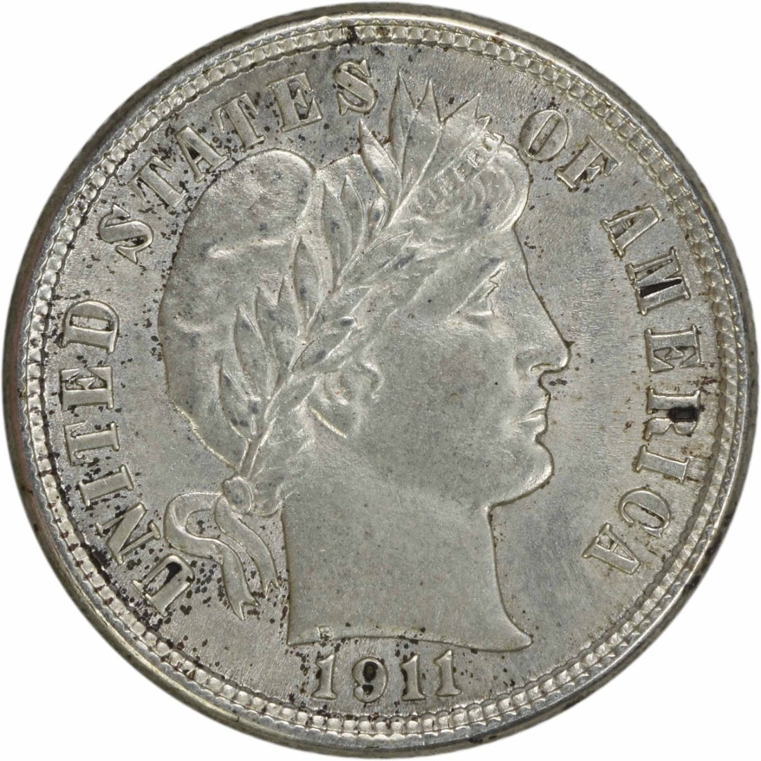 1911 Barber Silver Dime AU Uncertified 10C Philadelphia (1 of 2)