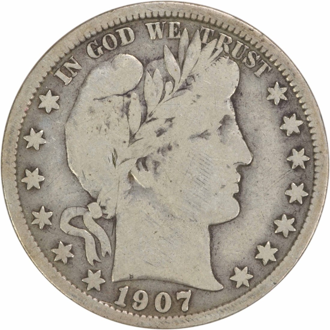 1907-S Barber Half Dollar 50C VG Silver Coin Uncertified (1 of 2)