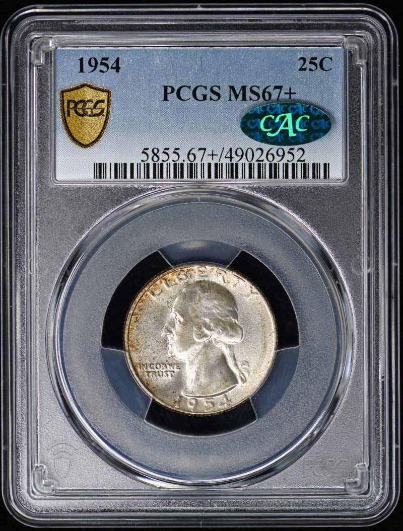 1954 Washington Quarter PCGS MS67+ CAC Certified Uncirculated (1 of 4)