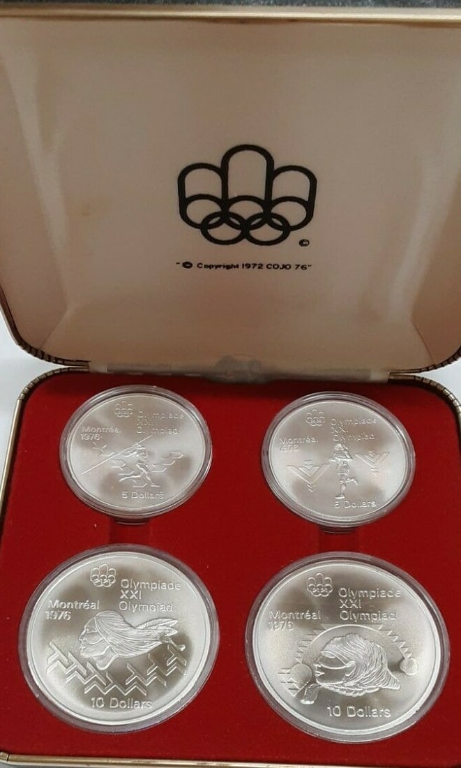 Four Coin .925 Silver Set Montreal 1975 Olympic Games in RCM Original Packaging (1 of 6)