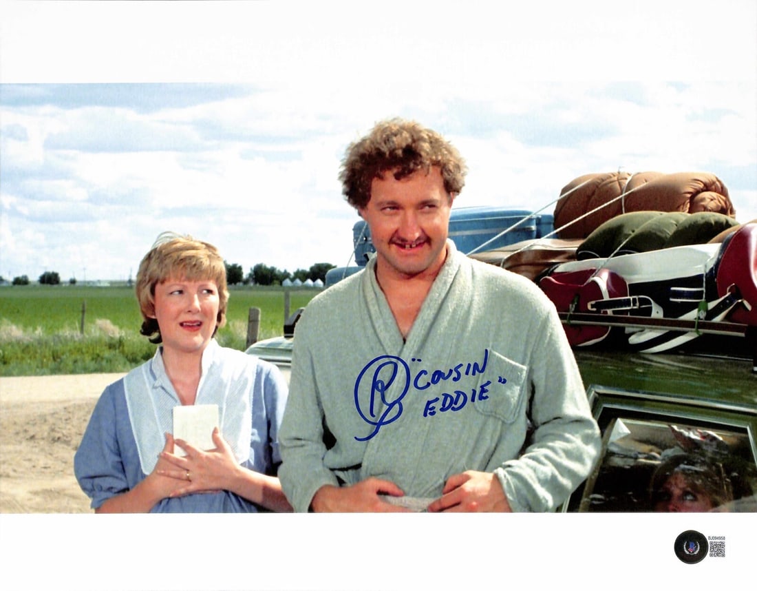 Randy Quaid Cousin Eddie Signed 11x14 Photo Beckett Certified: Randy Quaid Cousin Eddie Signed 11x14 Photo Beckett Certified This autographed 11x14 photograph features Randy Quaid as "Cousin Eddie" from the classic film National Lampoon's Vacation. The photo is s