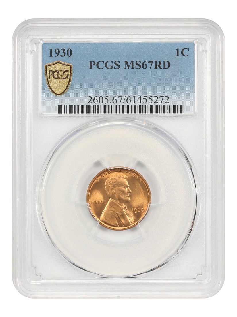 PCGS MS67RD 1930 Lincoln Wheat Cent Philadelphia Uncirculated 1C (1 of 4)