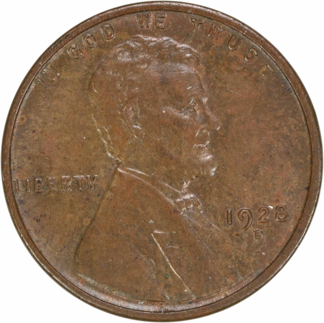 1928-D Lincoln Wheat Cent Choice BU Uncertified Copper Coin (1 of 2)