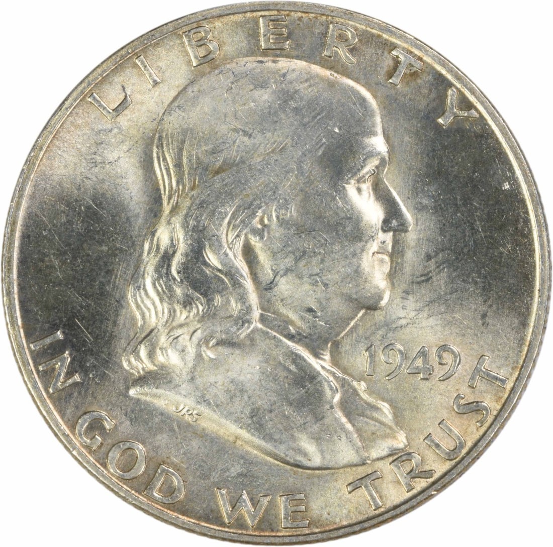1949 D Uncirculated Franklin Half Dollar Silver Coin Brilliant Uncertified (1 of 2)