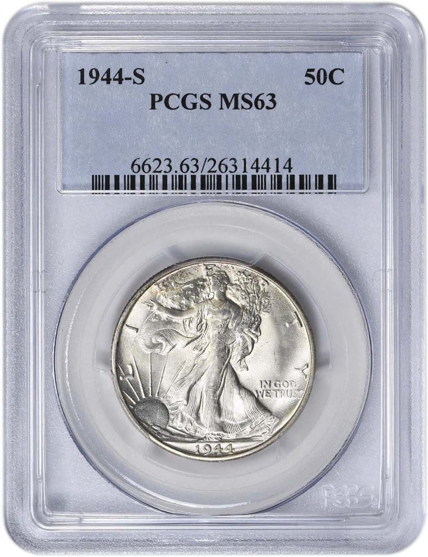 1944-S Walking Liberty Half Dollar MS63 PCGS 90% Silver (1 of 4)