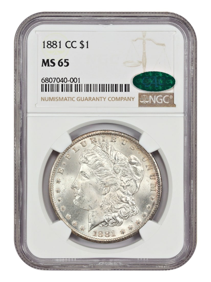 Carson City 1881 Silver Dollar Graded MS65 by NGC CAC (1 of 4)