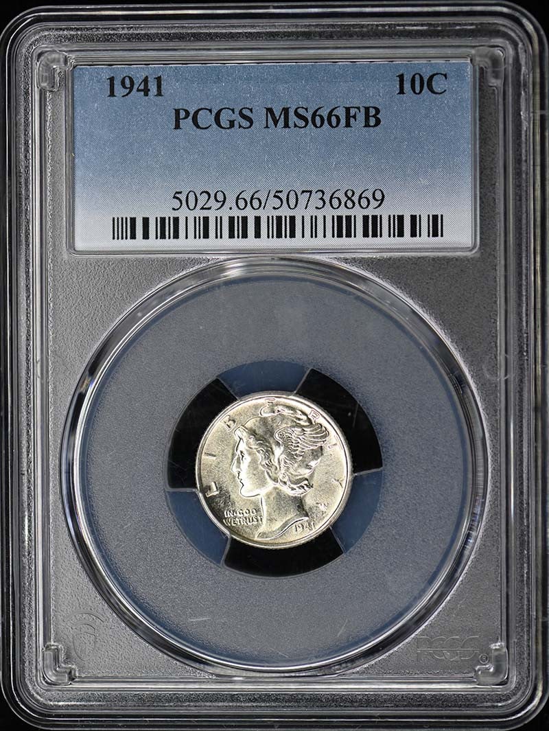 1941 Mercury Dime PCGS MS66FB Uncirculated Philadelphia Mint (1 of 2)