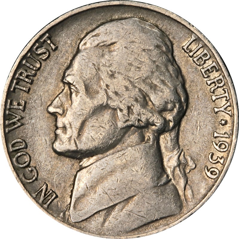 1939-P Jefferson Nickel DDR Circulated Vintage Coin: 1939-P Jefferson Nickel DDR Circulated Vintage Coin This 1939-P Jefferson Nickel features a distinctive Double Die Reverse (DDR) error, making it a notable collectible. The coin is composed of nickel