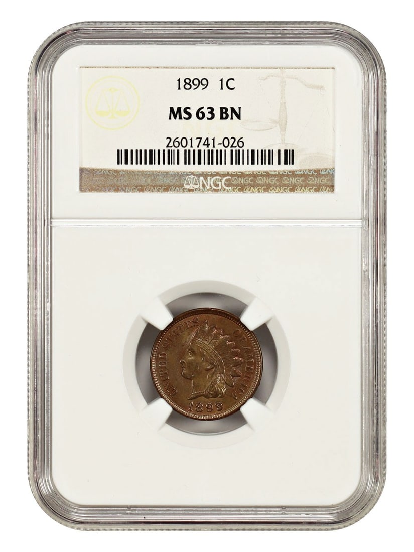 1899 Indian Head Cent NGC MS63 Brown Uncirculated Coin (1 of 4)