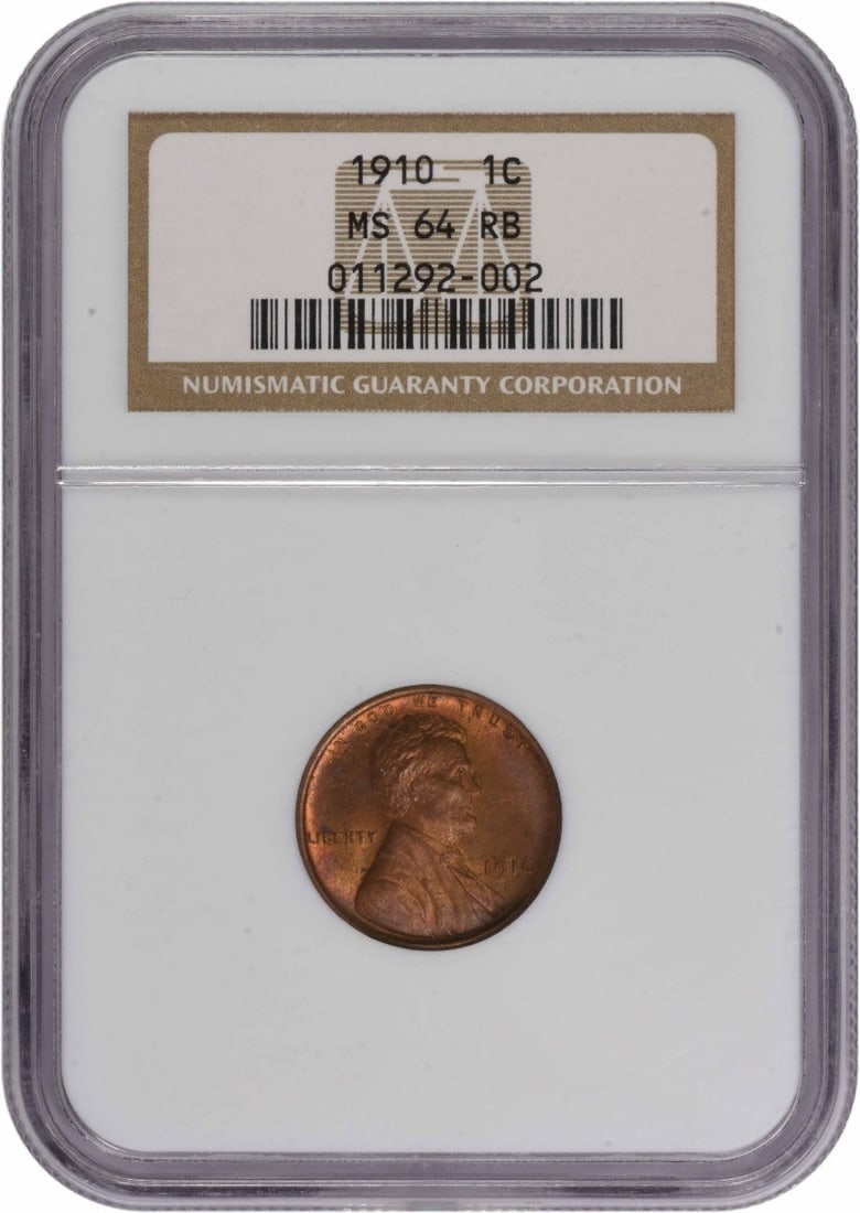 NGC Certified 1910 Lincoln Wheat Cent MS64 Red Brown Copper (1 of 2)