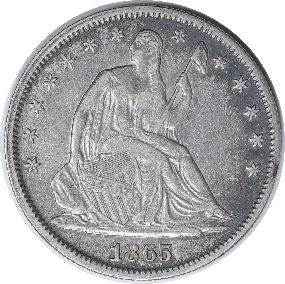 1865 Liberty Seated Half Dollar 50C Uncertified 90% Silver XF (1 of 2)