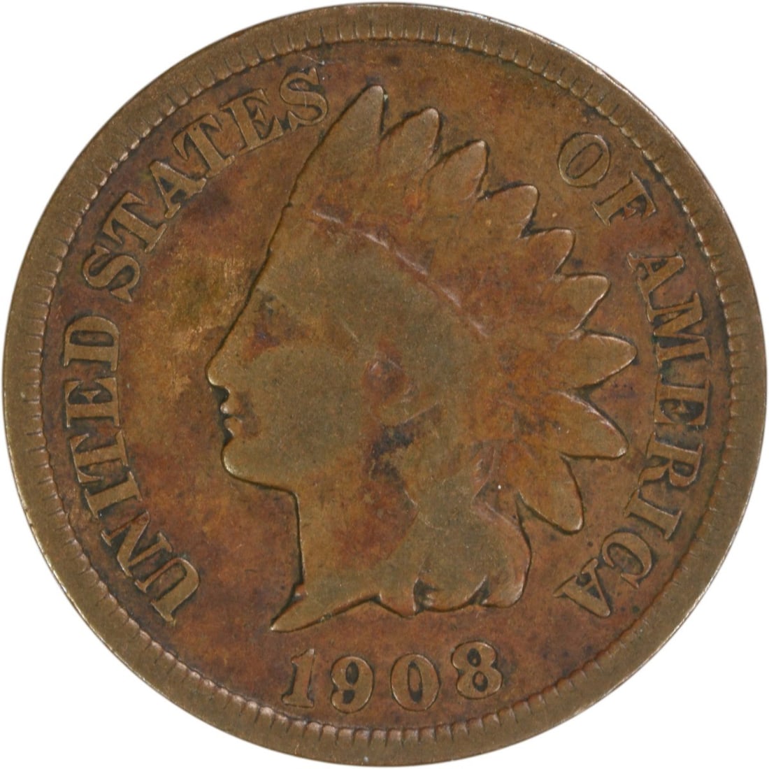 San Francisco Mint 1908 Indian Head Cent Small Copper Coin Uncertified: San Francisco Mint 1908 Indian Head Cent Small Copper Coin Uncertified This 1908-S Indian Head cent was minted in San Francisco and features a composition of 95% copper and 5% tin and zinc. Graded as