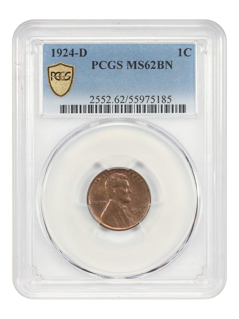 1924-D Lincoln Wheat Cent PCGS MS62BN Brown Uncirculated Low Mintage (1 of 4)