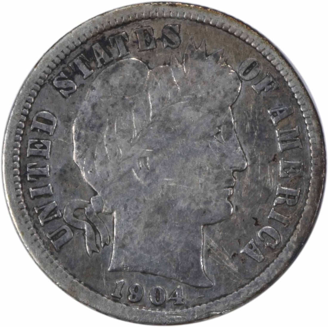 1904-S Barber Dime 10C 90% Silver Uncertified Coin (1 of 2)