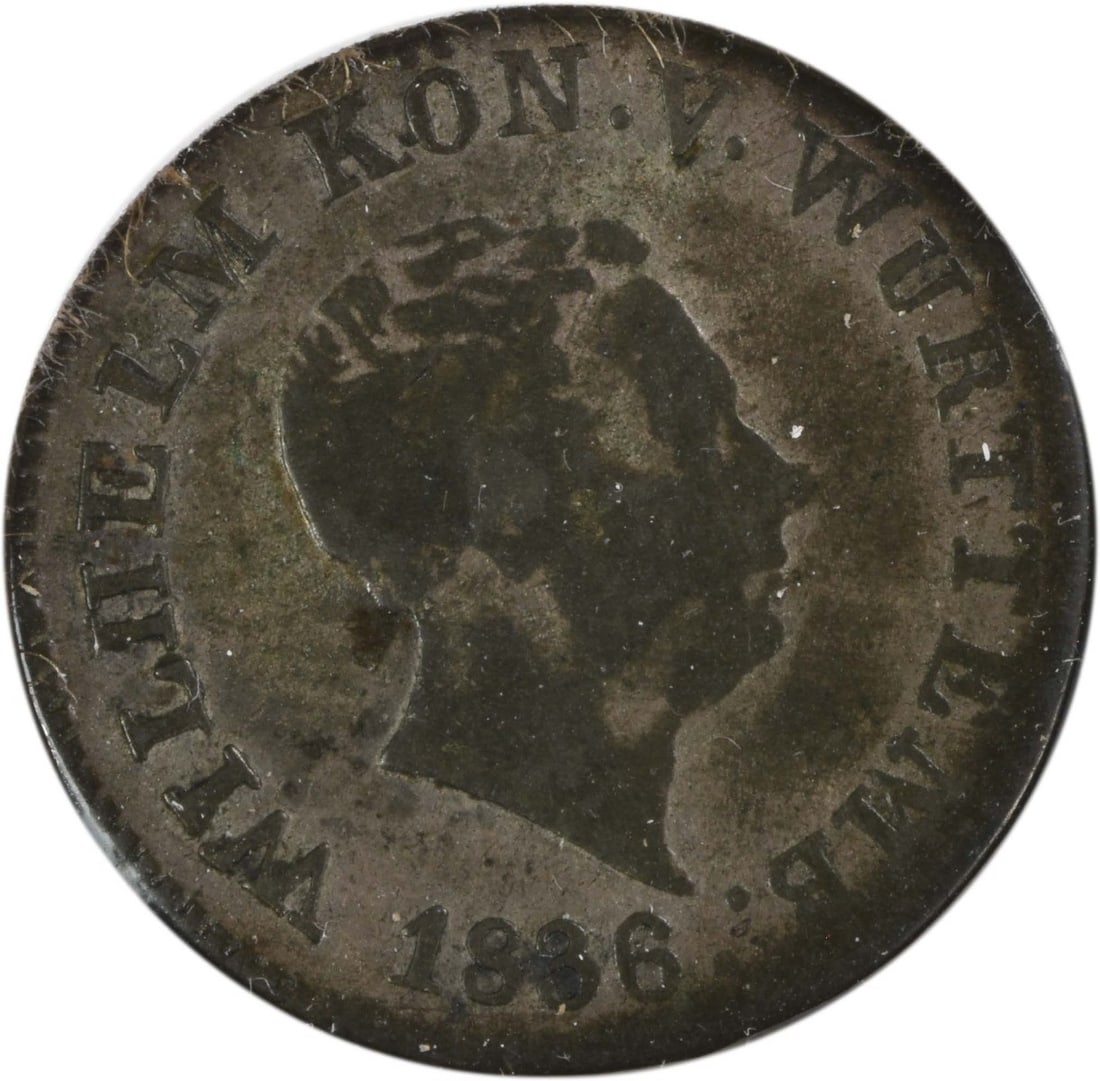 1836 Wurttemberg 6 Kreuzer Silver Coin KM556 Uncertified: 1836 Wurttemberg 6 Kreuzer Silver Coin KM556 Uncertified This 1836 Germany-Wurttemberg 6 Kreuzer coin is composed of silver and has been graded as Very Fine (VF). It is a circulated, pre-owned coin an