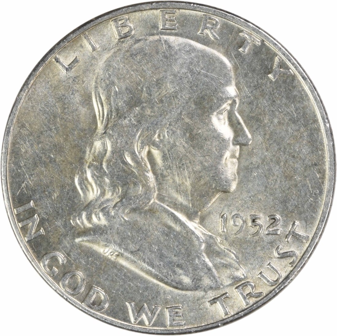 1952-D Denver Franklin 50C Silver Half Dollar AU Uncertified Coin (1 of 2)