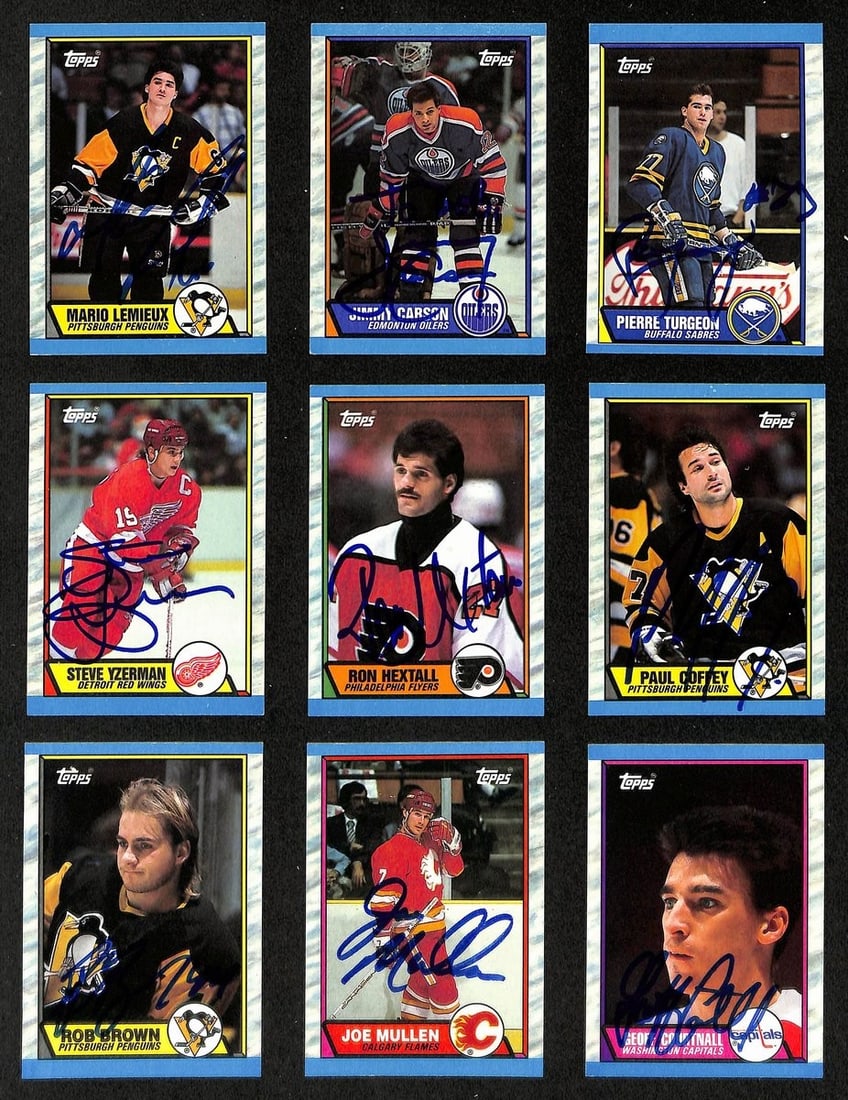 1989-90 Topps Hockey Signed Card Set 195/198 with Stickers 11/12 (1 of 11)