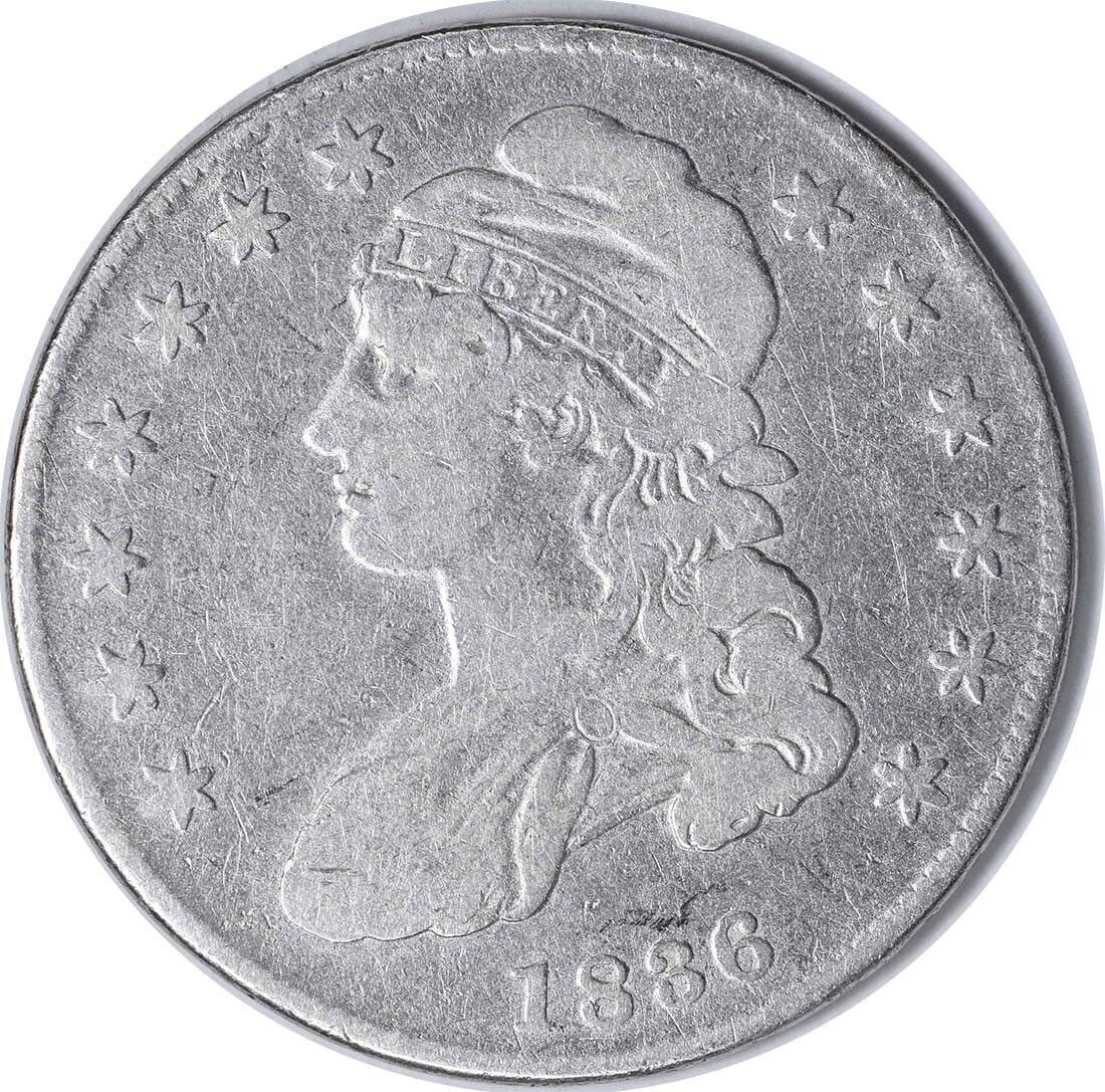 1836 Lettered Edge Silver Half Dollar Fine Grade Uncertified (1 of 2)