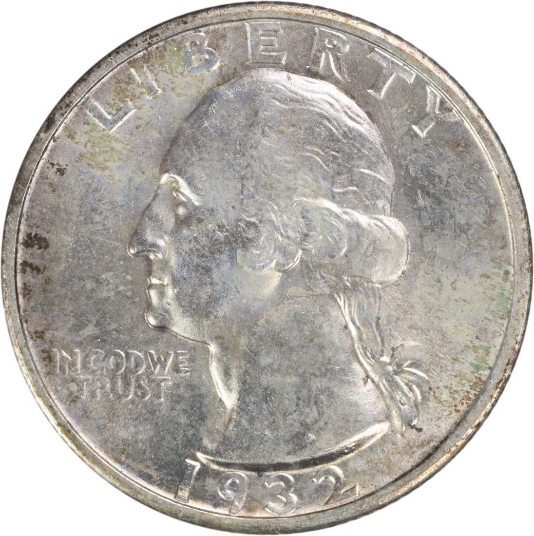 1932 San Francisco Mint Washington Quarter 90 Percent Silver AU Uncertified: 1932 San Francisco Mint Washington Quarter 90 Percent Silver AU Uncertified This 1932-S Washington Quarter is composed of 90% silver and 10% copper, featuring a reeded edge and designed by John Flanag