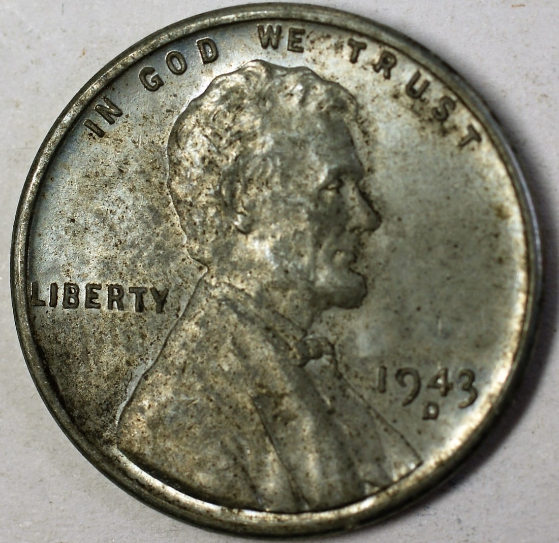 Set of 50 1943-D Steel Lincoln Pennies Almost Uncirculated Uncertified: Set of 50 1943-D Steel Lincoln Pennies Almost Uncirculated Uncertified This lot consists of 50 uncleaned 1943-D Lincoln steel cents from the Denver Mint. The coins are composed of steel and are in alm