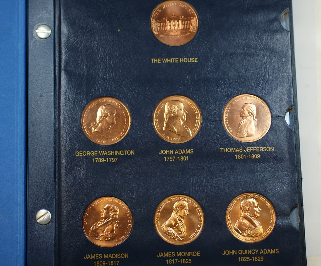 Set of 42 Brass United States Presidential Medals Complete to Clinton (1 of 9)