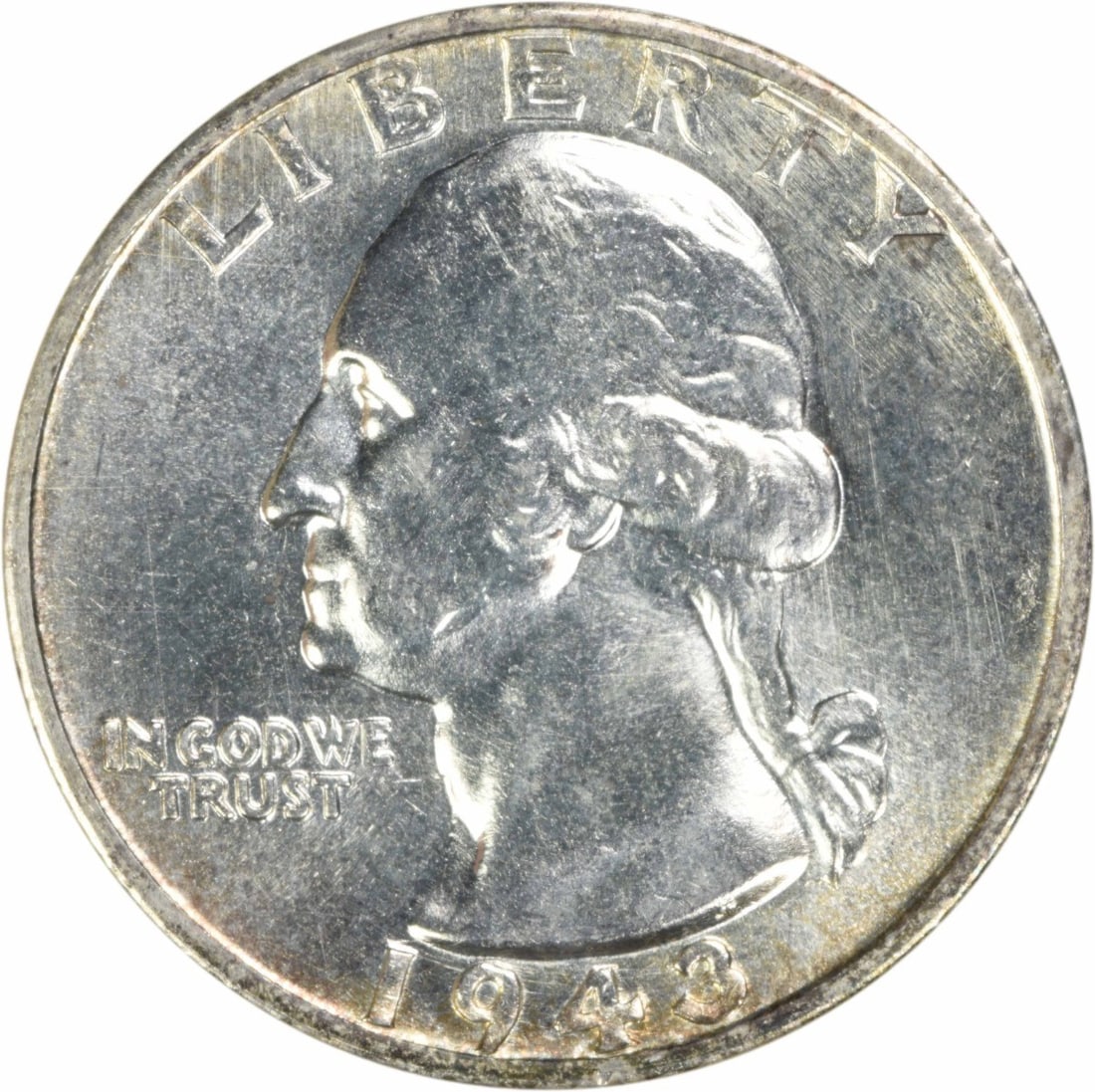 1943 S Silver 25 Cent Washington Quarter Uncirculated Choice BU (1 of 2)