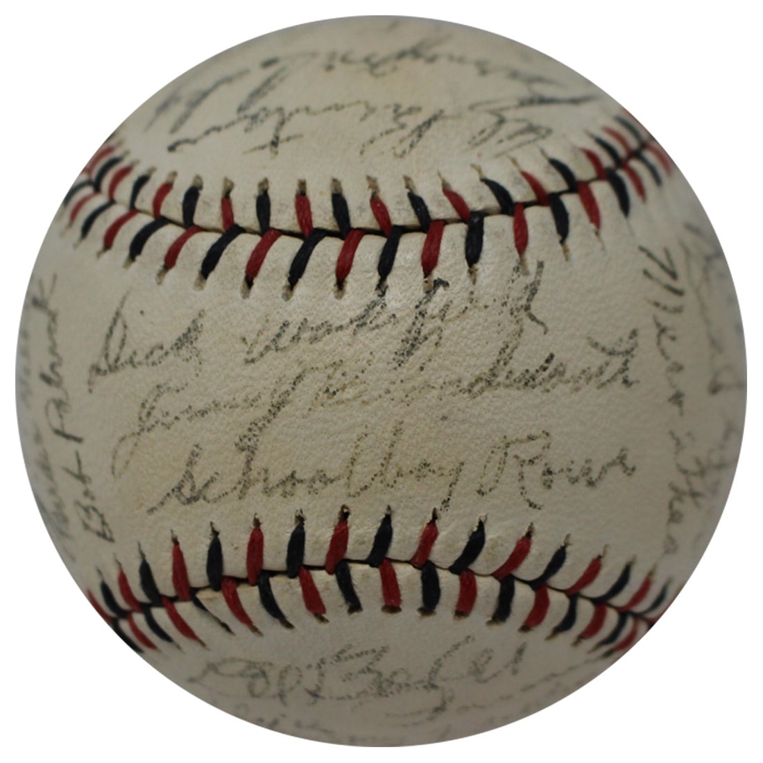 1942 Detroit Tigers Team Signed Baseball 30 Signatures JSA COA (1 of 7)