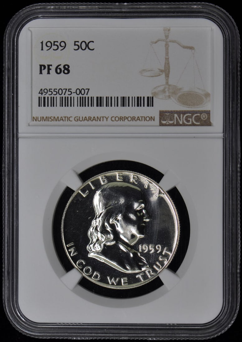 1959 Franklin Half Dollar NGC PR68 Proof Coin (1 of 2)