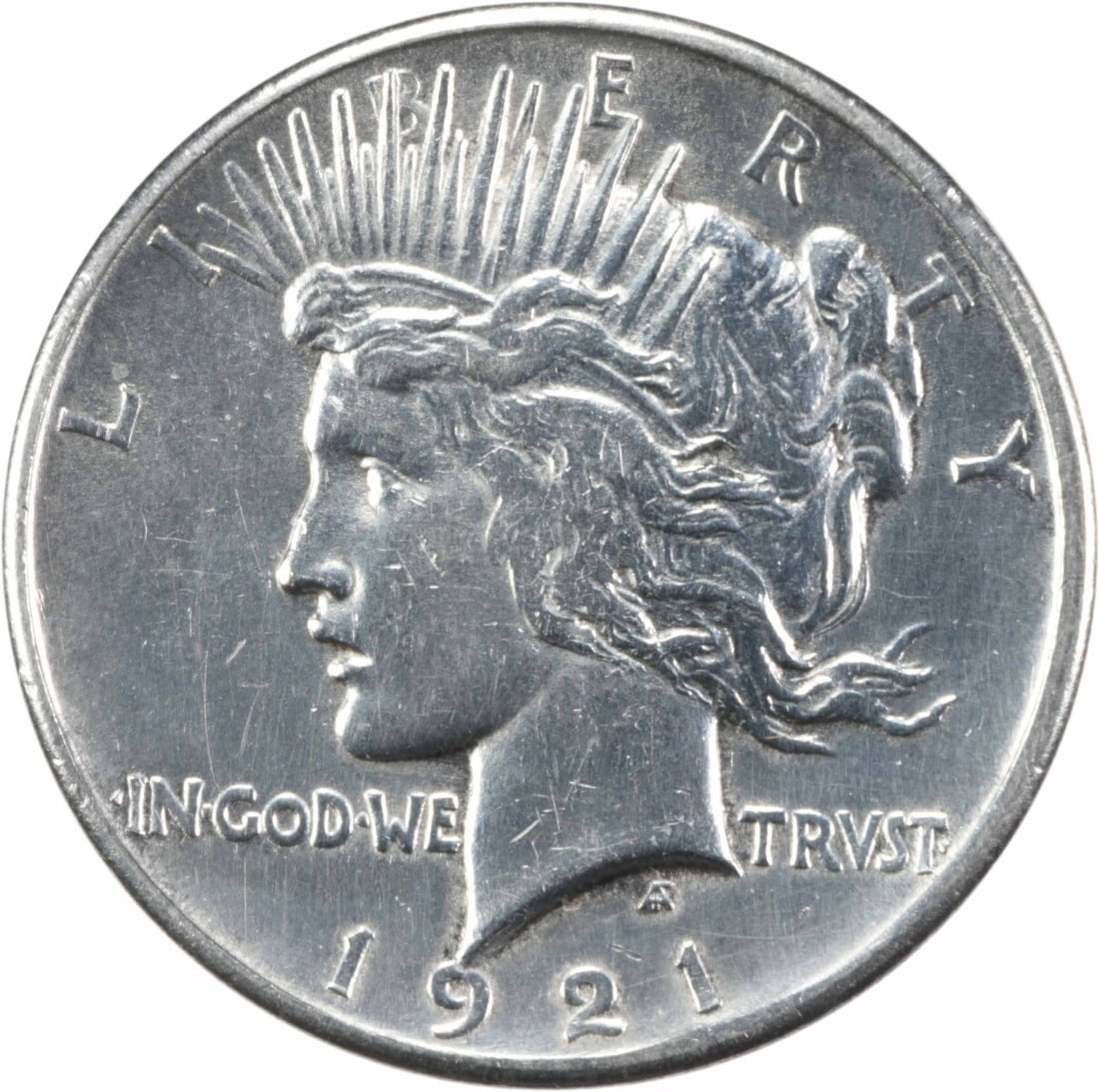 1921 Peace Silver Dollar AU Uncertified by Anthony de Francisci (1 of 2)