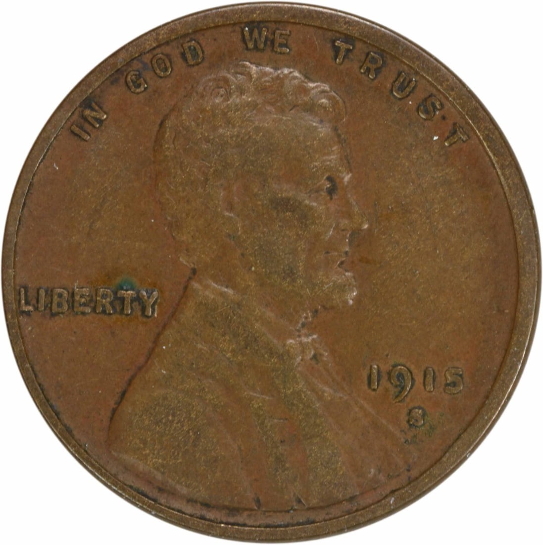 1915-S Lincoln Wheat Cent EF Uncertified Copper Coin (1 of 2)