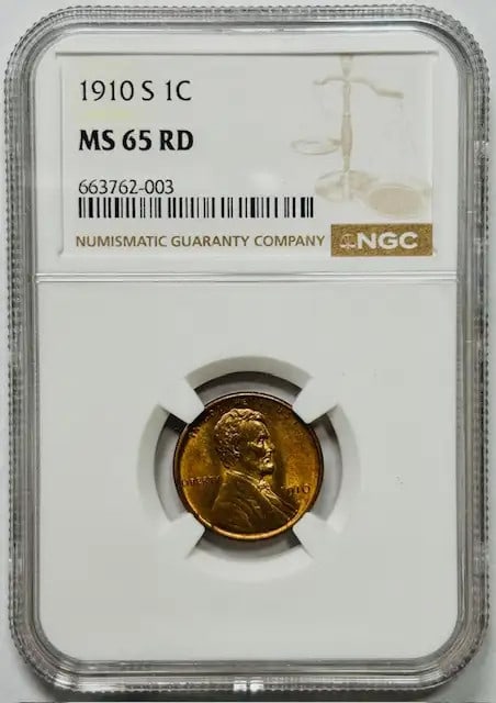 1910 S Lincoln Wheat Penny NGC MS65 RD Uncirculated (1 of 2)