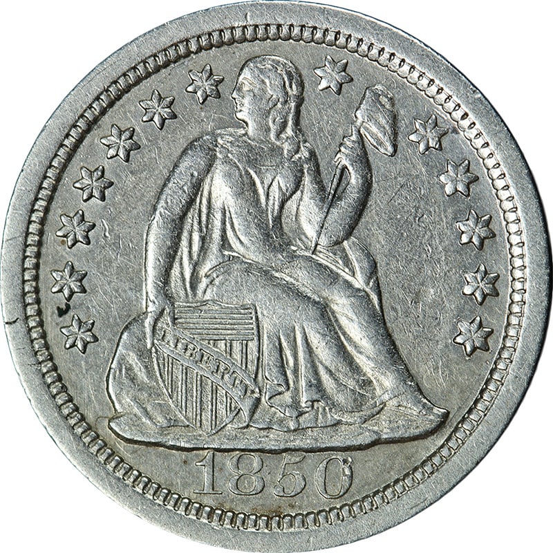 1850-O Seated Liberty Dime AU Nice Eye Appeal (1 of 2)
