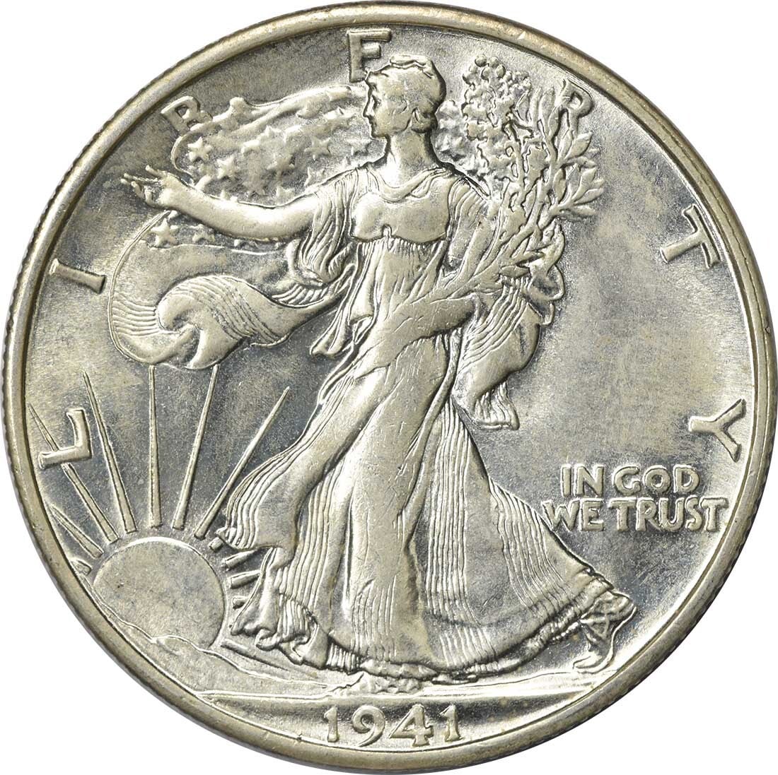 1941-S Walking Liberty Half Dollar Choice BU Uncertified Silver Coin (1 of 2)