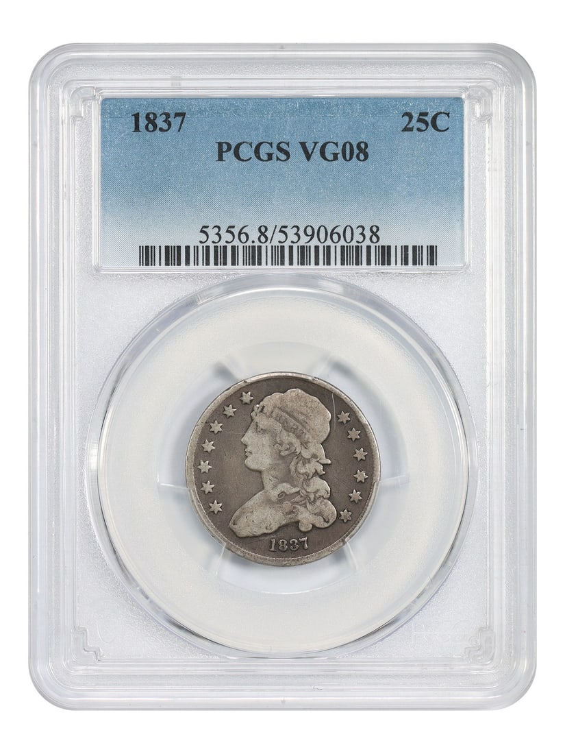 1837 Capped Bust Quarter 25C PCGS Graded VG08 (1 of 4)