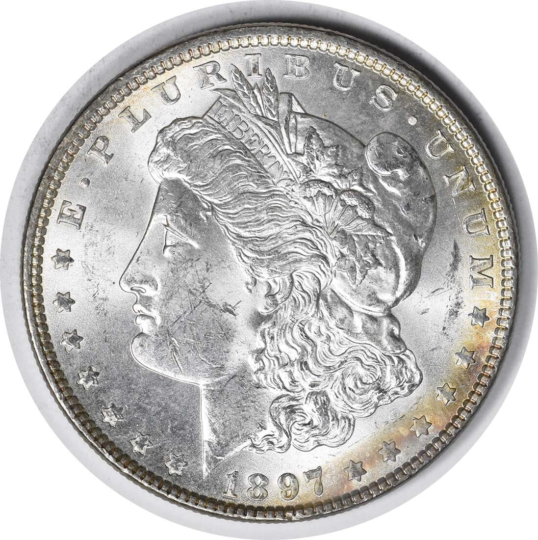 1897 Morgan Silver Dollar VAM 8 Double Stars Choice BU Uncertified: 1897 Morgan Silver Dollar VAM 8 Double Stars Choice BU Uncertified This 1897 Morgan Silver Dollar showcases a stunning double stars feature, making it a remarkable piece for collectors. It is classifi