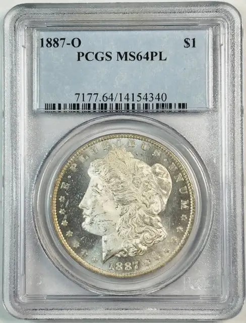 PCGS MS-64 PL 1887 O Morgan Silver Dollar Proof Like Uncirculated (1 of 2)