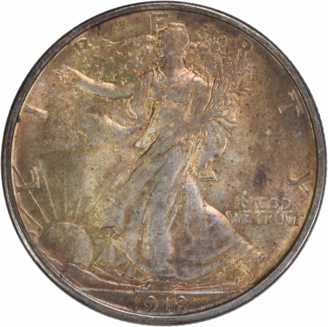 1918-S Walking Liberty Half Dollar Choice BU Uncertified Silver Coin (1 of 2)