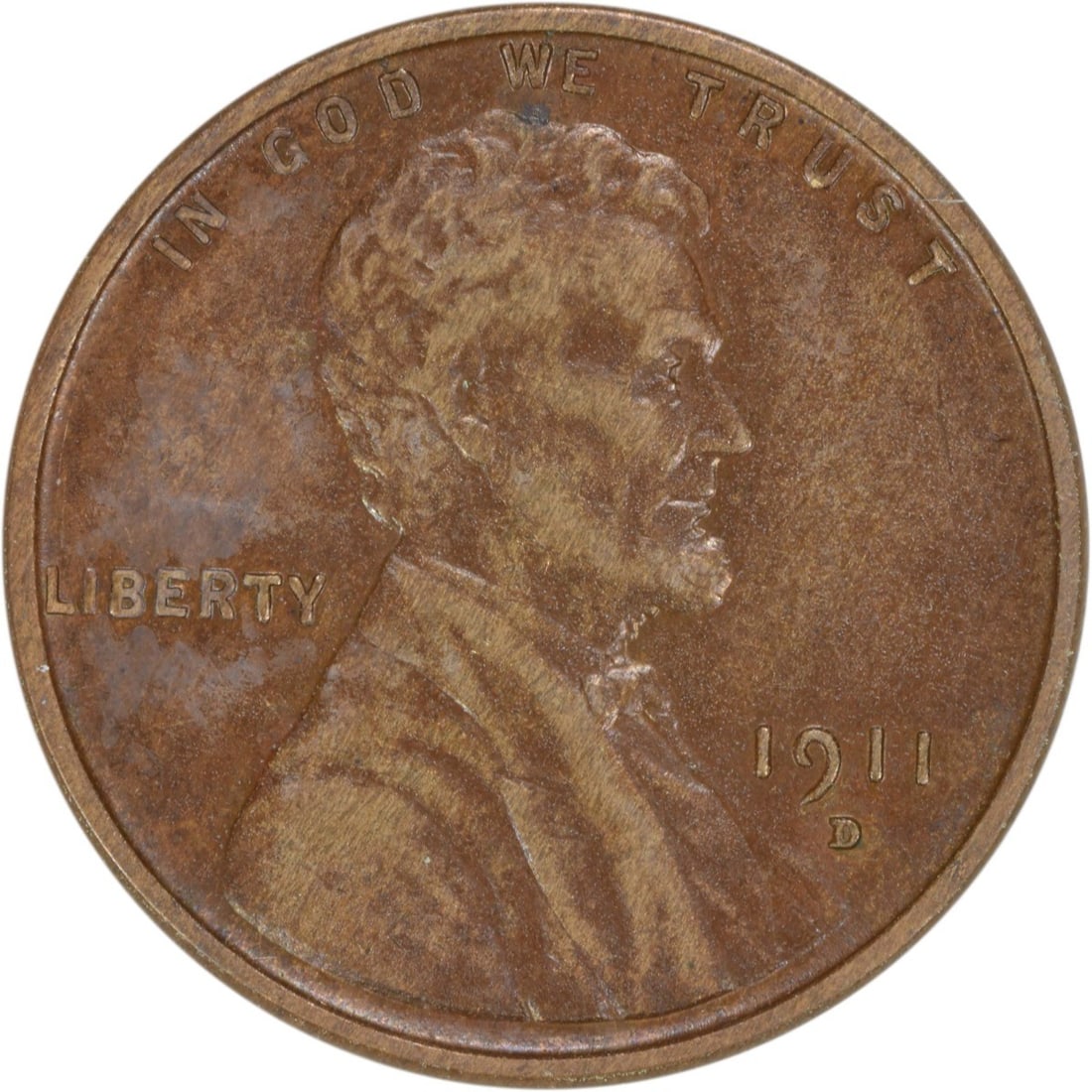 1911-D Lincoln Wheat Cent EF Uncertified Copper Coin (1 of 2)