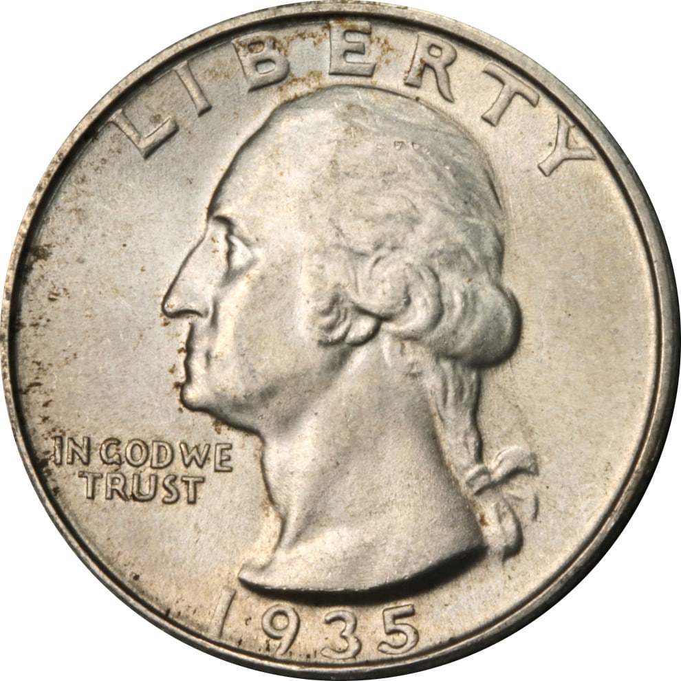 1935-S Silver Washington Quarter Circulated UNCERTIFIED: 1935-S Silver Washington Quarter Circulated UNCERTIFIED This 1935-S Washington Quarter is a classic piece of American numismatic history. Featuring a silver composition with a fineness of 0.9, this qu